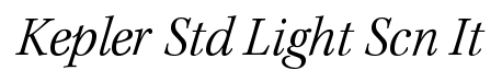 Kepler Std Light Semicondensed Italic